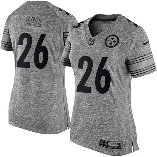 Nike Steelers #26 Le'Veon Bell Gray Women's Stitched NFL Limited Gridiron Gray Jersey